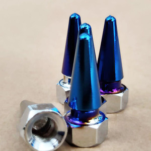 Capuchon de valve hexagonal bleu en alliage d'aluminium universel pour valve de pneu de vélo, moto, voiture, type américain QM-kl - Product Image 3