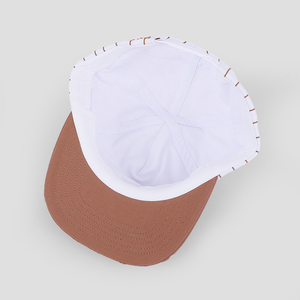 Gorra de Béisbol Vintage Personalizada de Dos Tonos con Parche Bordado, Visera Desgastada y Diseño de Rayas Finas, Estilo Snapback para Marcas de Streetwear - Product Image 4