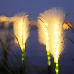 태양 광 부루 갈대 램프 야외 풍경 램프 방수 정원 안뜰 식물 플러그 공원 장식 빛