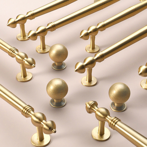 New <strong>French</strong> Light Luxury Brass Cabinet <strong>Door</strong> Handle Extended Retro American Bronze Wardrobe Handle - Product Image 4