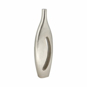 Vaso in metallo con dettagli a intaglio, moderno vaso decorativo per fiori, da esporre sul tavolo del soggiorno - Product Image 2