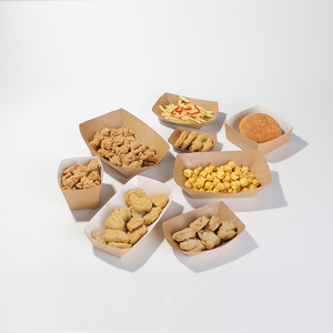 Boîte alimentaire kraft plateau en papier Trayclamshell emballage kraft à emporter frites de poulet frites plateau bateau papier - Product Image 4
