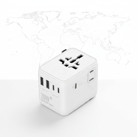 Worldplug Kompakt Süper Hızlı Şarj Çoklu Priz Uluslararası Seyahat Soketi Gan 70W Dünya Çapında Evrensel USB Şarj Cihazı Adaptör Priz