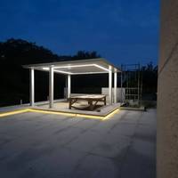 Auvent de terrasse électrique, gazebo de jardin, imperméable, bioclimatique, toit motorisé automatique, lamelles extérieures, revêtement en poudre