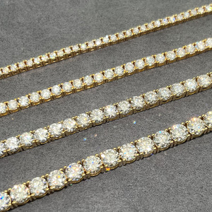 Gran oferta Moissanite Diamond Yellow Gold Plated 925 Sterling Silver Round Cut Tennis Bracelet Todos Los tamaños disponibles a buen precio - Product Image 5