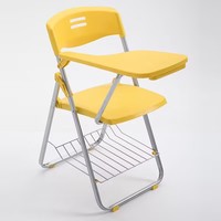 Chaise d'étude pliable en plastique colorée pour étudiants avec tablette d'écriture, chaise de formation