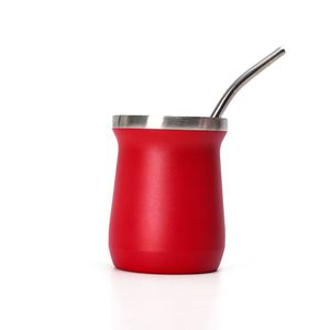 Factory Stock 8oz Stainless Steel Yerba Mate <b>Cup</b> Matte Coating <b>Reusable</b> Promotional Gift Tumbler - Product Image 2