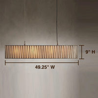 Lampe suspendue linéaire moderne de 49 pouces pour salon et salle à manger, lustre exquis, luminaire suspendu rectangulaire en acrylique LED pour salle à manger