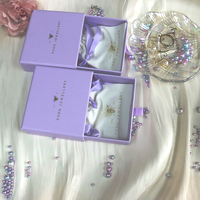 Boîte d'emballage écologique pour bijoux, petite boîte à bijoux, violette clair, pièces
