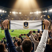 Maßgefertigte Umweltfreundliche Hängende Schals mit Fußballverein-Designs, Hochauflösendem Digitaldruck und Quasten aus Mercerisiertem Polyester