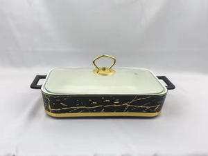 Plat <span class=keywords><strong>de</strong></span> <span class=keywords><strong>Soupe</strong></span> Créatif en Céramique Rectangulaire Nordique à Double Anse, avec Bougie Chauffante pour Restaurant - Product Image 5