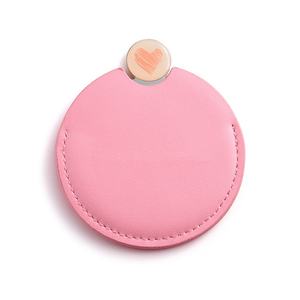 New Style <b>Small</b> Custom Compact Pocket Stainless Steel Cosmetic <b>Mirror</b> With Cute PU Pouch - Product Image 1