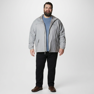Wholesale Custom Men's Lightweight Windproof Canvas Stand Hooded <b>Jacket</b> Vintage Color Block Windbreaker Street Running New Front - Product Image 1