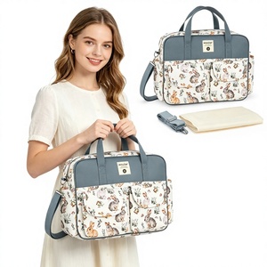 防水マタニティハンドバッグ斜めストラップ付き旅行用おむつトート,ベビーチェンジングバッグメッセンジャー大型マット付き - Product Image 1