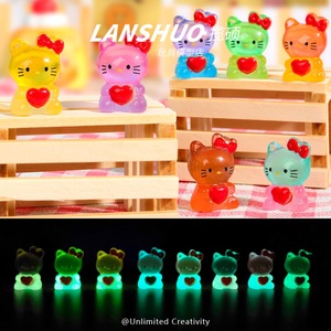 Lanshuo Resin Miniature Kt Cat Ornaments Colorful Animal Shape 3D Decor For Home Desktop <b>Car</b> <b>Decoration</b> - Product Image 5
