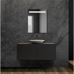Miroir encastré 100X70 cm avec outil de tournage à bande rétroéclairée Produit - Product Image 5