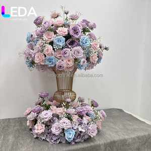 พวงดอกไม้สีชมพูบานเย็นคุณภาพสูง LEDA สำหรับตกแต่งงานแต่งงาน งานปาร์ตี้ และบ้าน ขายส่ง - Product Image 5