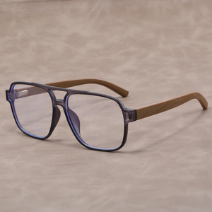 Gafas con Marco Cuadrado Anti-Luz Azul para <span class=keywords><strong>Hombre</strong></span> y Mujer, Estilo <span class=keywords><strong>Hipster</strong></span>, Textura Esmerilada, Marco de Madera, Gafas de Bambú Hechas a Mano, Proveedores - Product Image 5