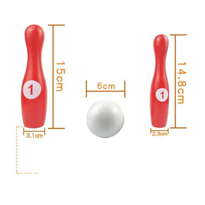 Juego de bolos de madera de tamaño mediano, juego de pelota rodante de mesa con reconocimiento de números para niños pequeños, juguete de rompecabezas interactivo - Product Image 6