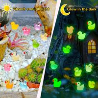 Petits animaux en vrac qui brillent dans le noir, miniatures de canards en plastique, 240 pièces, mini canards en résine lumineux pour enfants