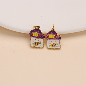 <span class=keywords><strong>Breloque</strong></span> bonbon d'Halloween en <span class=keywords><strong>acier</strong></span> <span class=keywords><strong>inoxydable</strong></span>, joli pendentif en émail doux pour la fabrication de bijoux pour enfants pour les fêtes - Product Image 1