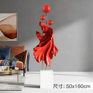 Statue <span class=keywords><strong>de</strong></span> <span class=keywords><strong>poisson</strong></span> Feng Shui en résine, vente en gros, décoration intérieure, sculpture <span class=keywords><strong>de</strong></span> <span class=keywords><strong>poisson</strong></span> volant, <span class=keywords><strong>poisson</strong></span> Betta, décoration DIY pour la maison - Product Image 1