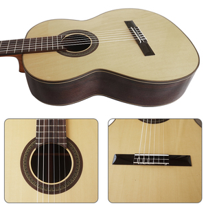 Achetez une <span class=keywords><strong>guitare</strong></span> <span class=keywords><strong>classique</strong></span> espagnole de marque Aiersi, fabrication artisanale, son exceptionnel, peinture brillante, table en épicéa massif, fond et éclisses en palissandre - Product Image 5