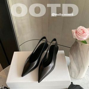 Elegant <b>Pointed</b> <b>Toe</b> Slip-on Cow Leather Backless Mules <b>Flat</b> Shoes for Women - Product Image 5