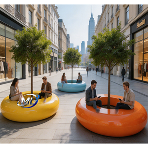 Banco de Fibra de Vidrio Resistente para Exteriores, Diseño Moderno para Centros Comerciales y Parques - Product Image 4