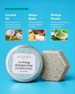 Champú Sólido Natural Revitalizante para el Crecimiento del Cabello y Cuidado del Cuero Cabelludo, Sin Sulfatos, Champú Sólido Herbal Hidratante y Equilibrante para el Cabello - Product Image 4