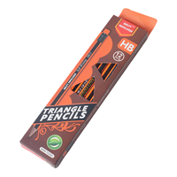 Papeterie promotionnelle vente en gros crayons en bois triangle standard crayons triangle HB en bois naturel imprimés avec logo