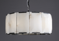 Lustre Moderne de Luxe en Gros, Lampe en Laiton et Albâtre, Finition Noir et Or, Ampoules Incandescentes, Garantie de 2 Ans pour l'Éclairage