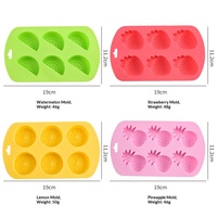 Nouveaux moules à glace en silicone pour fruits - Formes fraise, pastèque, ananas - Congélation rapide et démoulage facile