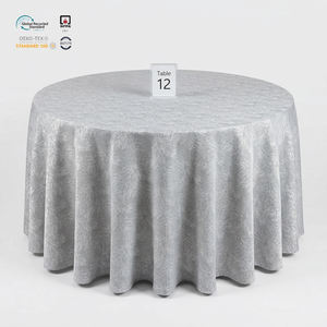 Mantel de Poliéster Jacquard Tejido Grueso Dorado de 6 pies con Diseño Floral Damasco para el Hogar y Exhibición en Restaurantes - Product Image 1