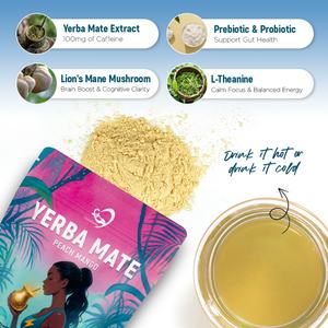 Té de Yerba Mate con Sabor a Durazno y Mango de Chinaherbs, Yerba Mate Súper Calmante, Bajo en Azúcar, Energía y Enfoque sin Caída, Apoyo para un Intestino Saludable - Product Image 4