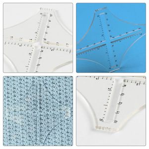 Medidor de Densidad de Punto Portátil de Plástico, Calculadora de Puntadas, Regla Contadora Transparente, Accesorio de Costura - Product Image 3