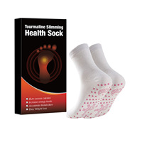 Vente en gros de chaussettes antibactériennes auto-chauffantes pour thérapie magnétique pour hommes et femmes, en tourmaline, amincissant, équipage décontracté, en nylon solide et régulier