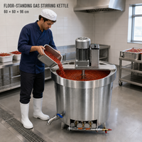 Marmite de cuisson inclinable pour sucre, caramel et confiture, avec agitateur et fonction de cuisson à la vapeur