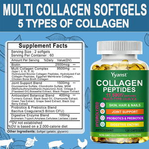 Collagène Peptide Type IIIIVX OEM/ODM pour l'éclaircissement de la peau et la santé digestive, emballage personnalisé pour adolescents, gélules molles - Product Image 2
