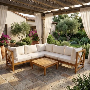 Ensemble de canapé-lit Chesterfield moderne et traditionnel en bois, pour appartement, villa, hôtel, salon extérieur, meubles pliables modulaires - Product Image 4