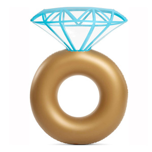 Factory price inflatable floating water park pool float mattress diamond ring pool toys float for beach pool