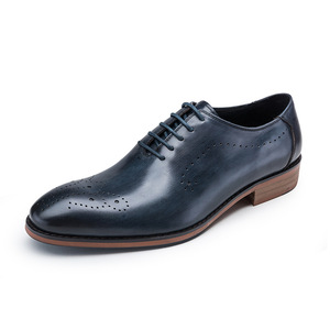 Zapatos Formales de Negocios de Cuero Genuino, Transpirables, con Punta Redonda, Estilo Brogue Oxford, para el Trabajo y Desplazamientos - Product Image 6