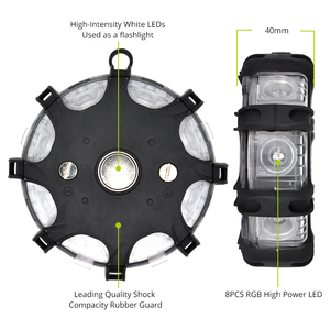 Luce di Emergenza LED Ricaricabile RGB <span class=keywords><strong>a</strong></span> <span class=keywords><strong>3</strong></span> Colori, Segnalatore Stradale Rotante con Magnete - Product Image 5