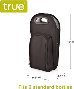 Borsa <span class=keywords><strong>da</strong></span> viaggio per vino <span class=keywords><strong>da</strong></span> 2 bottiglie di vendita calda con tasca frontale in <span class=keywords><strong>calice</strong></span> per viaggi estivi - Product Image 2