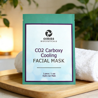 Sachet personnalisé thermoscellé à trois soudures avec estampage argenté plat pour masque facial, masque en tissu, emballage cosmétique et de soins de la peau