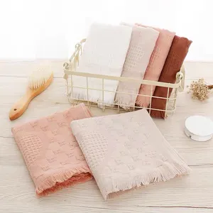 Baumwolle gaze rosa pfirsich muster motiv fringe home bad handtücher