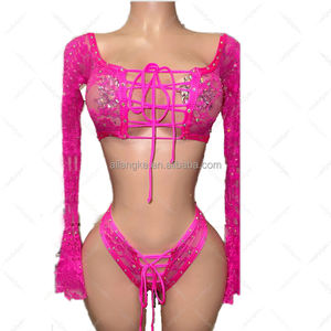 ملابس رقص غريبة من الدانتيل والشبك الماسي من مصنع Vadulyer الأصلي للبيع بالجملة، شاملة الرسوم الجمركية - Product Image 1