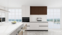 Meubles de cuisine designs modernes prêts à assembler Armoires de cuisine maison avec îlot