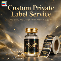 Autocollants en vinyle holographique personnalisés, étiquettes de logo imperméables pour flacons de 3 ml et usage en laboratoire, faible MOQ