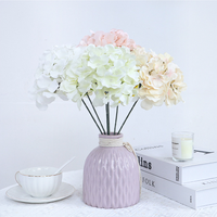 Tête d'hortensia artificielle en soie à 54 pétales pour mur floral et décoration de mariage